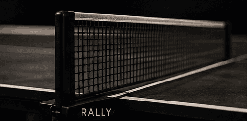Close-up of a Rally table net